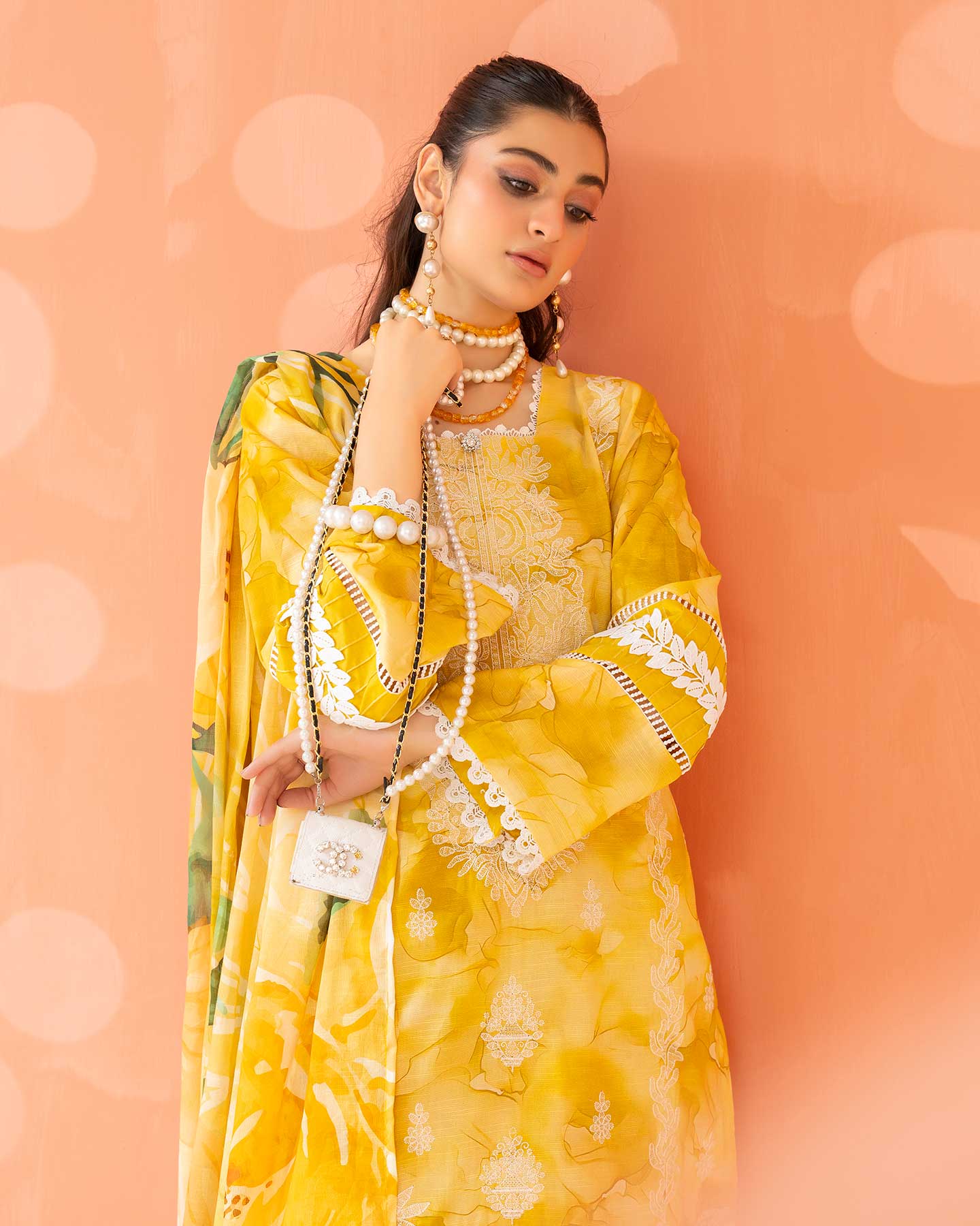 Elegance Style Embroidered Digital Print Fancy Lawn Slub Shirt