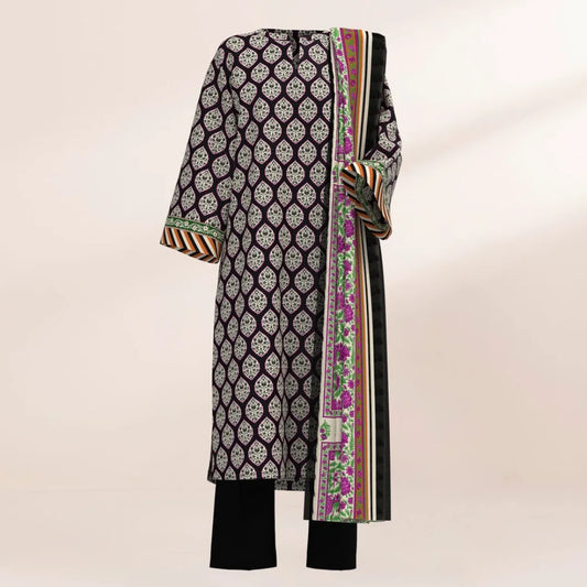Saphire original 3 piece lawn suit with voil Dupatta