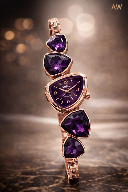 Stone watch for ladies