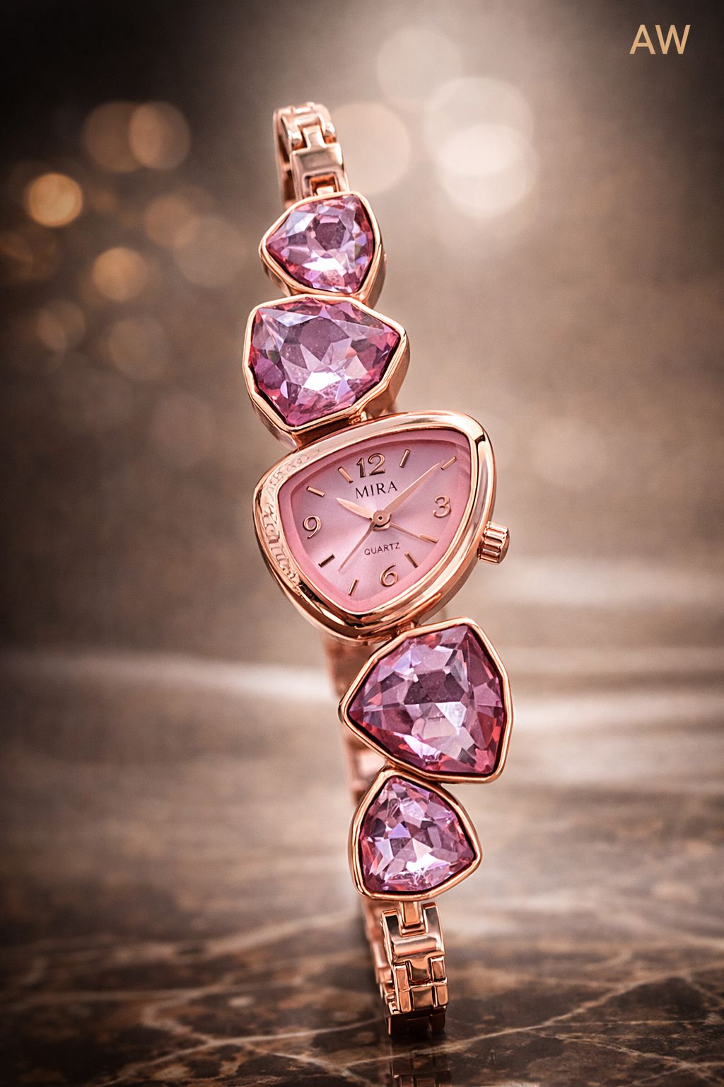 Stone watch for ladies