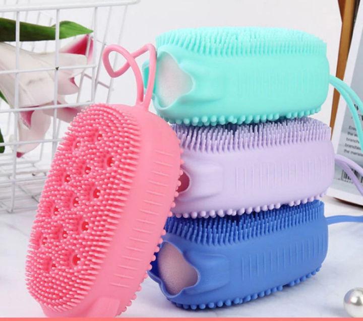 Silicone Body Scrubber Silicone Bath Body Brush for Women Men Kids Baby, Super Soft Massage Bath Brush Scrubber for Deep Cleaning，Double sideed