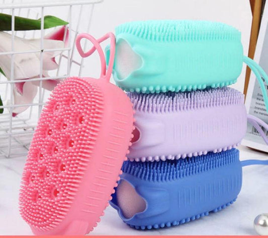 Silicone Body Scrubber Silicone Bath Body Brush for Women Men Kids Baby, Super Soft Massage Bath Brush Scrubber for Deep Cleaning，Double sideed