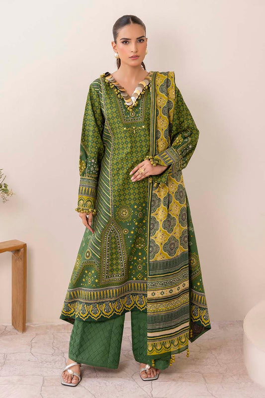 3 Piece Unstitched Gold Printed Lawn Suit CL-52635 Hurry only 1 ite