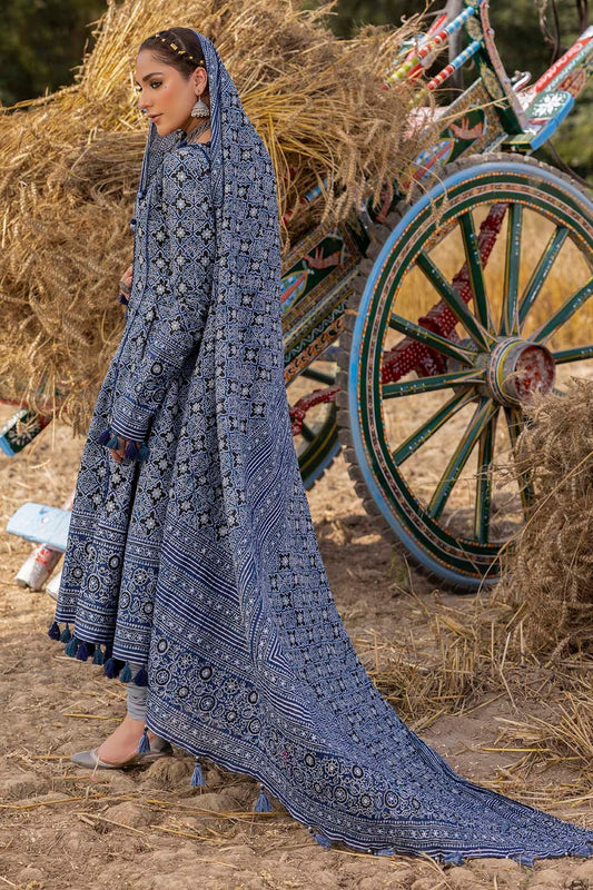3 Piece Unstitched Silver Printed Lawn